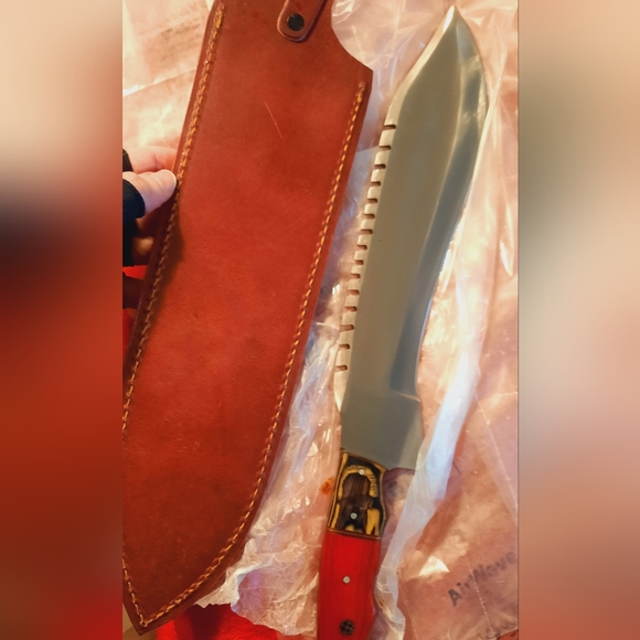 Huge gorgeous rare custom hand-forged knife w sheath, great gift, high-quality! - Picture 11 of 16